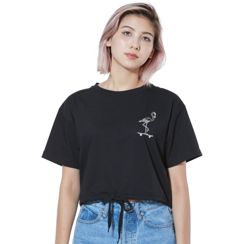 Skating Party S/S Crop Tee-BLK